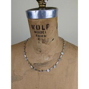 1960's dainty mother of pearl snowflake necklace